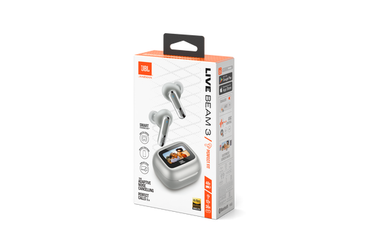 JBL Live Beam 3 - Silver - True wireless noise-cancelling closed-stick earbuds - Detailshot 15